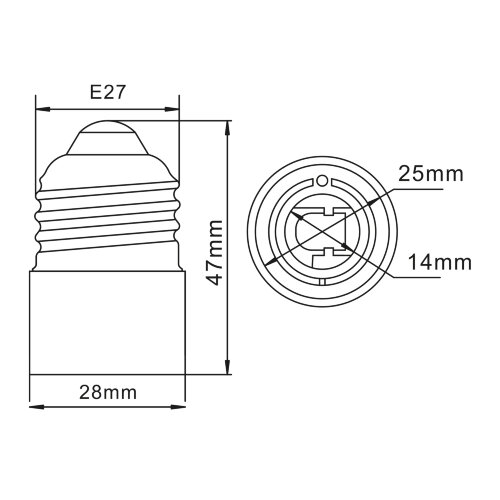 LH27-14L Переходник с цоколя Е27 на Е14, Материал корпуса PBT - фото 4