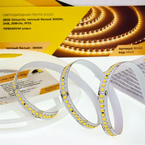 Светодиодная лента Class Premium, 2835, 224 led/m, warm white, 24V, IP33, RN23 - фото II