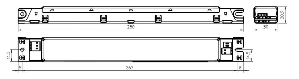 VS 42W/450-600мА 35-93V DIP-переключатель - Линейный драйвер для светодиодов Vossloh-Schwabe ECXe 600.442. Фото 3