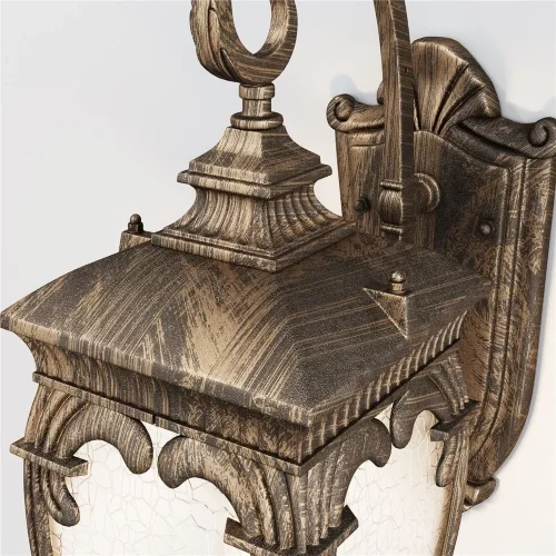 Настенный светильник (бра) Fleur E27х1 60Вт IP 44 (Черный с Золотом) - фото 3