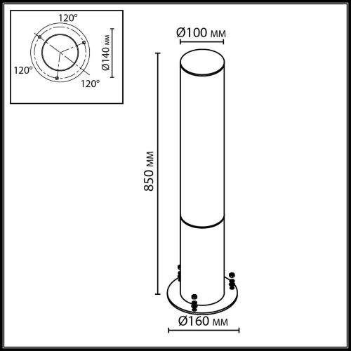 Уличный светильник «ODEON LIGHT» 7180/22GL, серия: CORTENA (крепление на планке). Фото 2.