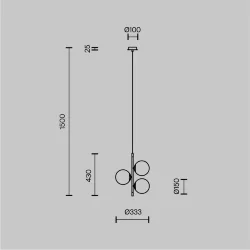 Подвесной светильник Nostalgia E14х3 40Вт (Черный и Золото)
