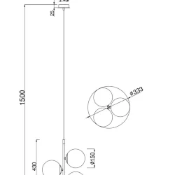 Подвесной светильник Nostalgia E14х3 40Вт (Черный и Золото)