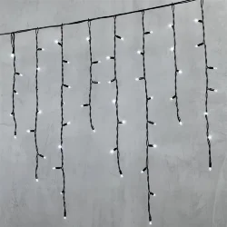 Гирлянда Бахрома 3,2 x 0,9 м Белая 220В, 168 LED, Провод Черный Каучук, IP65