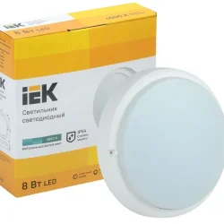Светильник светодиодный ДПО 4001 8Вт 4000К IP54 круг бел. IEK LDPO0-4001-8-4000-K01