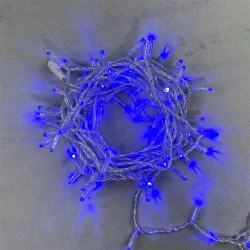 Гирлянда Нить с Колпачком 10м Синяя 24В, 100 LED, Провод Прозрачный ПВХ, IP65