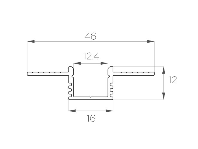 Профиль алюминиевый под шпаклевку LC-LPSH-1246-2 Anod - фото 2