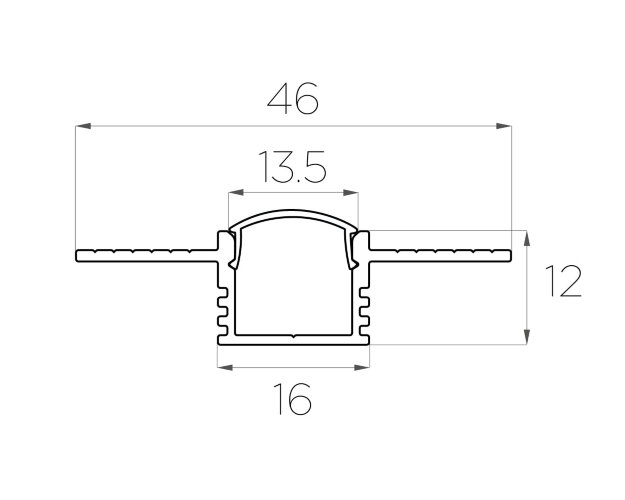 Профиль алюминиевый под шпаклевку LC-LPSH-1246-2 Anod - фото 3