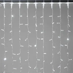 Гирлянда Занавес с Колпачком 1 x 6 м Белый 220В, 600 LED, Провод Прозрачный ПВХ, IP65