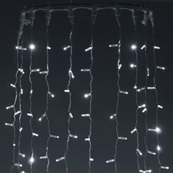 Гирлянда Занавес с Колпачком 1 x 6 м Белый 220В, 600 LED, Провод Прозрачный ПВХ, IP65