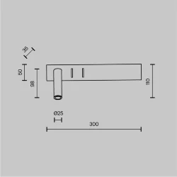 Настенный светильник (бра) Comodo 3000К 8Вт IP 20 (Черный)
