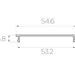 Рассеиватель поликарбонатный для профиля LC-LRM-BL55-6 чёрный