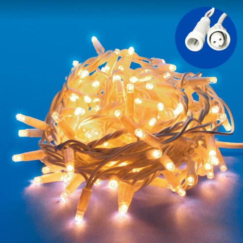 ULD-S1000-120-SWK WARM WHITE IP67 Гирлянда светодиодная со статическим свечением, 10м, Соединяемая.120 светодиодов, Теплый белый свет, Провод белый - фото 1