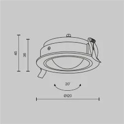 Встраиваемый светильник Lens 12Вт 4000К 70° (Черный)