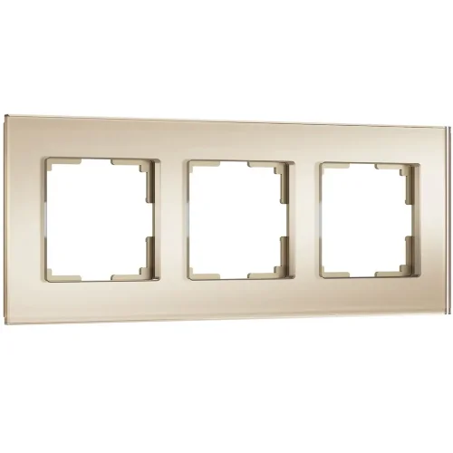 Рамка из стекла на 3 поста Senso шампань soft-touch W0033111 - фото