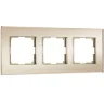 Рамка из стекла на 3 поста Senso шампань soft-touch W0033111 - фото