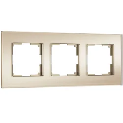 Рамка из стекла на 3 поста Senso шампань soft-touch W0033111