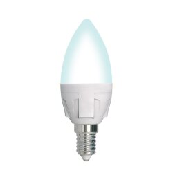 LED-C37 7W-4000K-E14-FR-DIM PLP01WH Лампа светодиодная, диммируемая, Форма свеча, матовая, Серия Яркая, Белый свет 4000K.