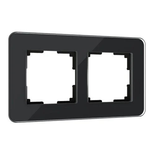 Рамка из стекла на 2 поста Elite черный W0022448 - фото
