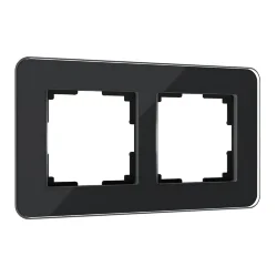 Рамка из стекла на 2 поста Elite черный W0022448