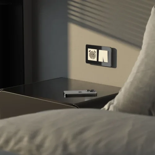 Рамка из стекла на 2 поста Elite черный W0022448 - фото 2