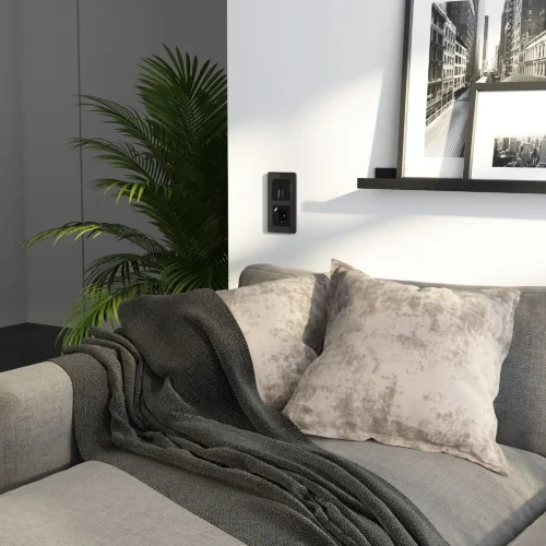 Рамка из стекла на 2 поста Elite черный W0022448 - фото 3