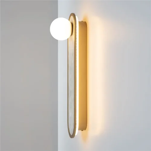 Настенный светильник (бра) Perlamour 2700-4000К 25Вт (Латунь) - фото 8