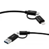 Кабель 4 в 1 USB/Type C-Type C/Lightning 5А 60Вт 1.2м З+ПД коробка черн. Ergolux 15248 - фото 5