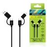 Кабель 4 в 1 USB/Type C-Type C/Lightning 5А 60Вт 1.2м З+ПД коробка черн. Ergolux 15248 - фото