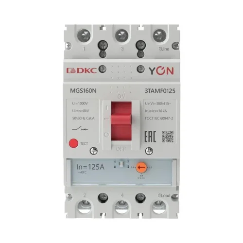 Выключатель автоматический MGS160 3P 100-125A 36kA YON MGS160N-3TAMF0125 - фото 2