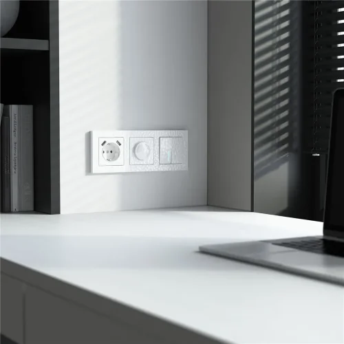 Накладка для розетки USB (Hammer белый) W1279501 - фото 6