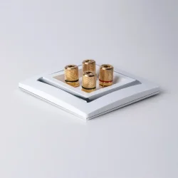 Рамка из поликарбоната на 1 пост Snabb белый/хром W0011901