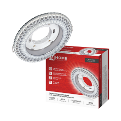 Светильник встраиваемый GX53R-crystal БОГЕМА-R15L с подсветкой 4К под GX53 Прозрачный/Хром IN HOME