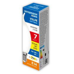 LED-CW35-7W-3000K-E14-FR-SLF Лампа светодиодная, Форма свеча на ветру, матовая, Теплый белый свет 3000К