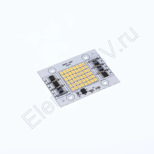 Светодиодная матрица 2835, 48 led, 220V, 50W, X303, warm white - фото.