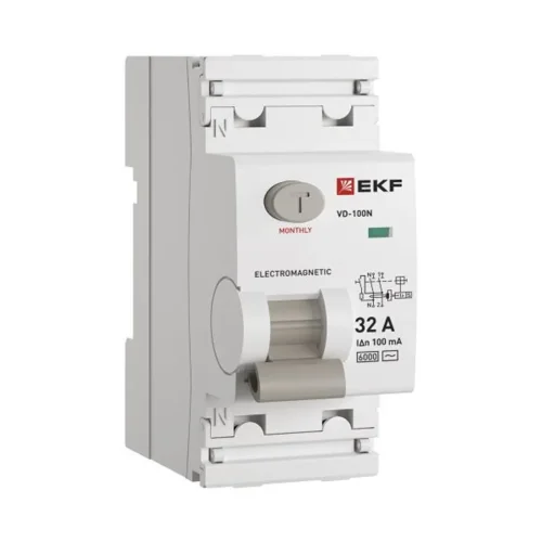 Выключатель дифференциального тока 2п 32А 100мА тип AC 6кА ВД-100N электромех. PROxima EKF E1026M32100 - фото