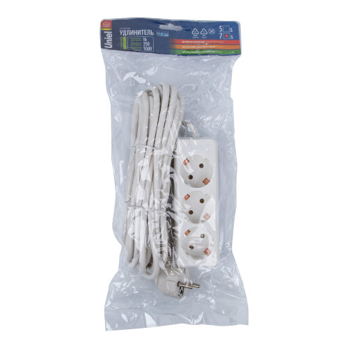 S-GCD3-7 Удлинитель Uniel серии Стандарт, с-з, 3 гн., шнур 7 м - фото 2