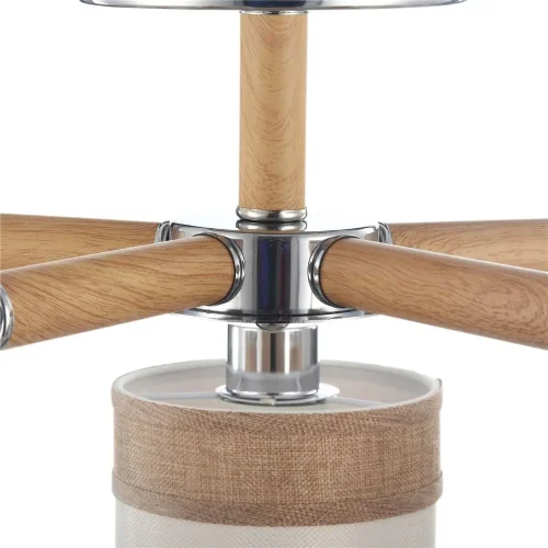 Двухцветные абажуры, сделанные из мешковины, сочетаются с древесной арматурой. Благодаря большому ассортименту изделий серии Helen легко выбрать светильник как для просторных помещений, так и для небольших. (Хром) - фото 6