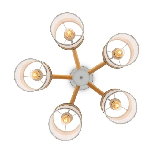 Двухцветные абажуры, сделанные из мешковины, сочетаются с древесной арматурой. Благодаря большому ассортименту изделий серии Helen легко выбрать светильник как для просторных помещений, так и для небольших. (Хром) - фото 10