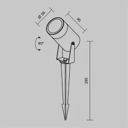 Ландшафтный светильник Сфера / Scope GU10х1 20Вт IP 65 (Черный) O025FL-01B