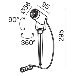 Ландшафтный светильник Сфера / Scope GU10х1 20Вт IP 65 (Черный) O025FL-01B