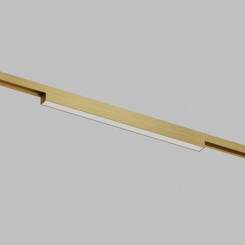 DK5751-SB Светильник для трека SHINE LINEAR со светодиодом, L301*W19*H27, 48V DC, 12W, RA?90, 3000K, IP20, сатинированная латунь, алюминий. Фото 2