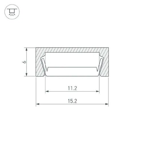 Профиль U-15 RAL9003 (с экраном) — 2000мм - фото 2