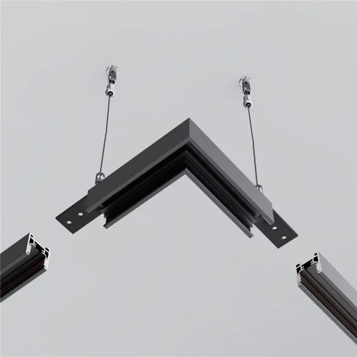 Коннектор угловой Exility накладной низкопрофильный (Черный) - фото 4