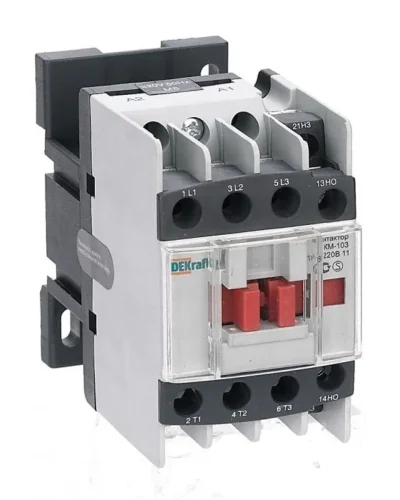 Контактор КМ-103 18А кат. 24В AC 1НО+1НЗ AC-3 DEKraft 22110DEK - фото