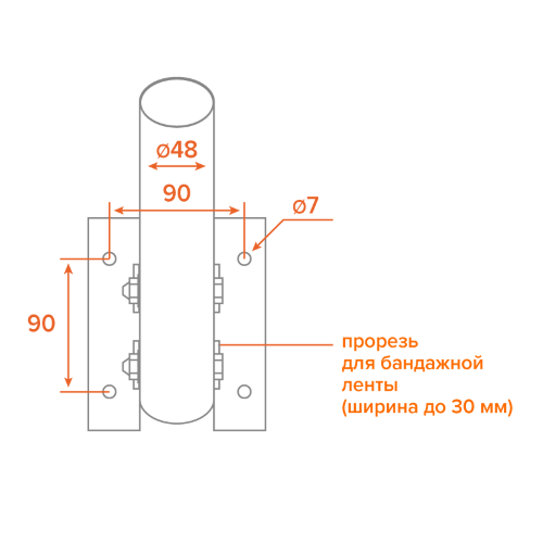 Кронштейн универсальный для консольного светильника К1Н-0-0,25-СМ - фото 4.