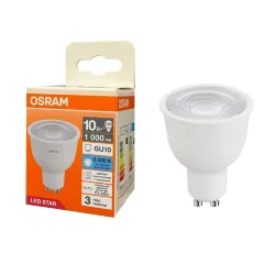 Лампа светодиодная 10W/6500K (=100W) GU10 90° 170-250V 1000Lm | LED Star 3Y | - OSRAM