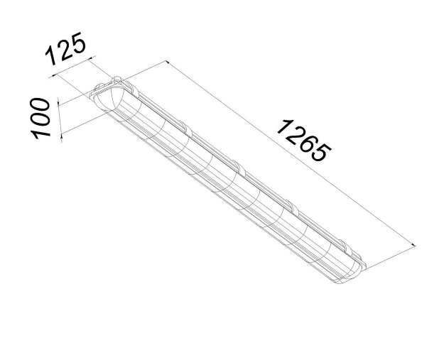 Универсальный офисный светодиодный светильник Батон 60 Вт IP54 1265x125x100 мм 4000К Прозрачный - фото 2