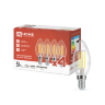 Лампа светодиодная LED-СВЕЧА-deco 4PACK 9Вт 230В Е14 4000К 1040Лм (4шт./упак) прозрачная IN HOME - Фото 2