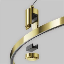 Подвесной набор с основанием под блок питания для круглого шинопровода Flarity латунь (Латунь)